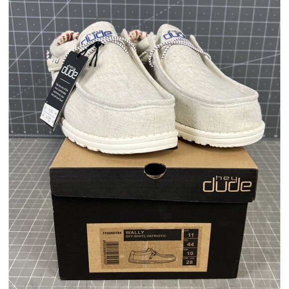 Hey Dude Wally Patriotic Casual Shoes for Men - Off White Patriotic - 11M - Picture 1 of 10